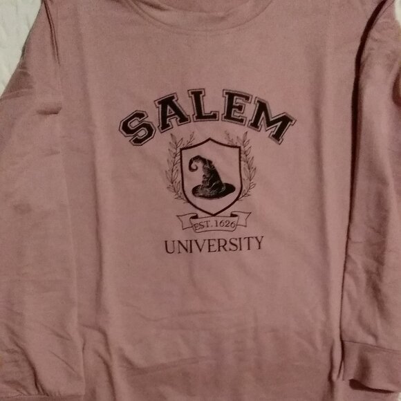 Salem University Sweatshirt-Vintage Hat. Graphic. NWT. Womens Size L.  Lavender - Picture 1 of 7